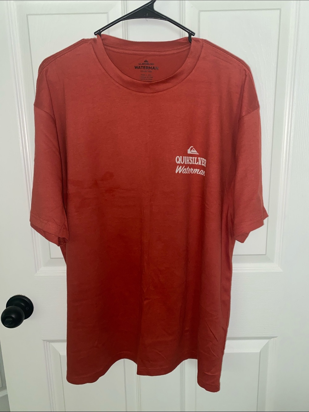 Quiksilver Waterman Rust-Red Short Sleeve Logo Tee